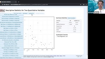 StatKey with Scatterplot, Regression, Correlation