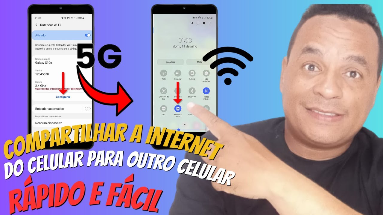 Como COMPARTILHAR A INTERNET dos DADOS MÓVEIS com outro CELULAR📱 - YouTube
