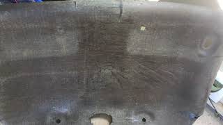 Dodge Dakota headliner fiberboard rip repair.