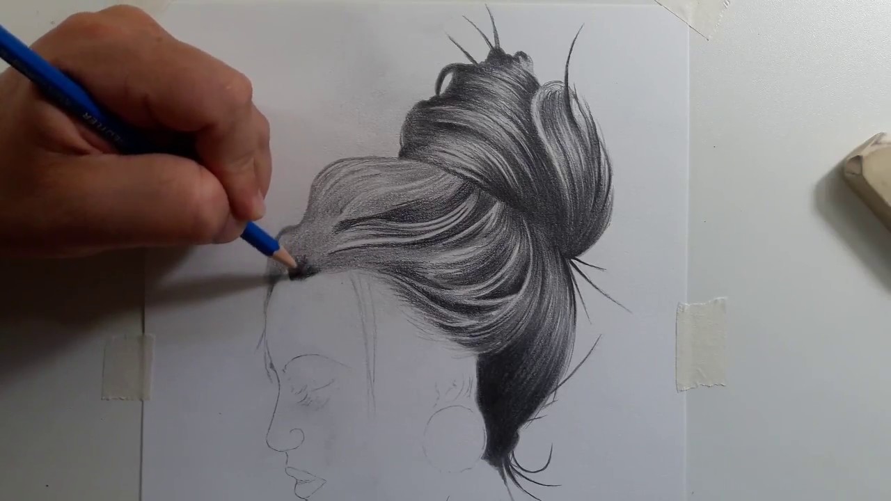 Como desenhar cabelo de um jeito fácil no modo realista passo a passo!