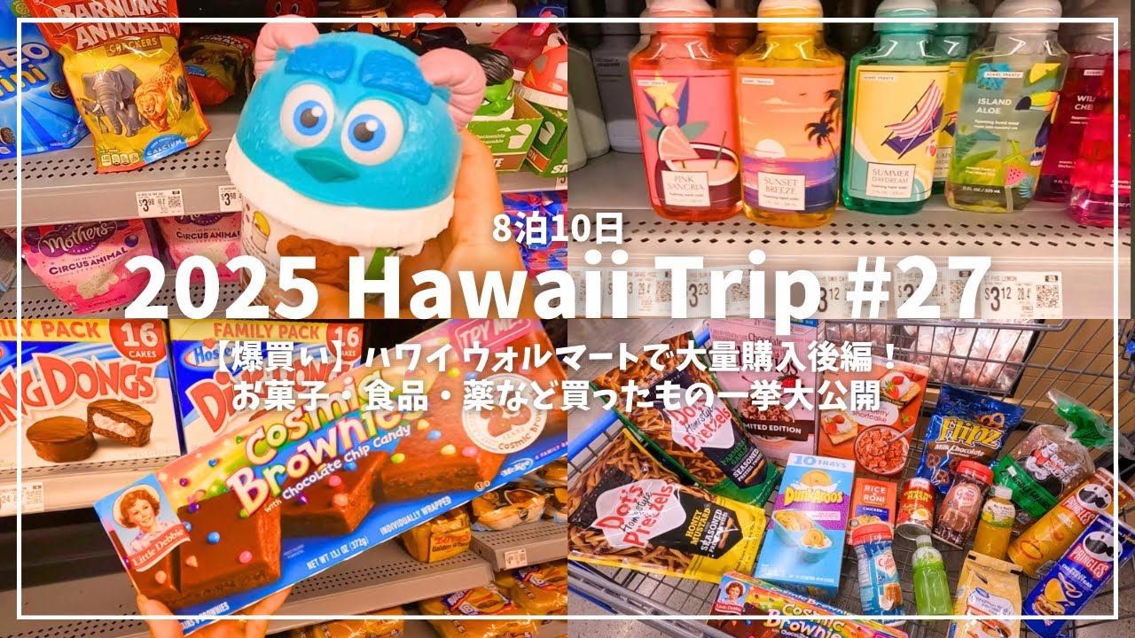 【#27🍫ハワイー人旅2025🛍️】ハワイのウォルマートで爆買い後編！お菓子・食品・薬まで買ったものを一挙公開🌈