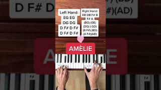 Yann Tiersen - Comptine d'un autre été (Amélie)(Easy Piano Tutorial With Letter Notes) #Shorts