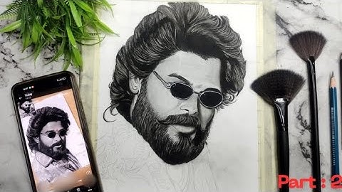 Pushpa 2 Allu Arjun Charcoal Sketch , Allu Arjun Face Tutorial Step By Step ❤ . #art #video .