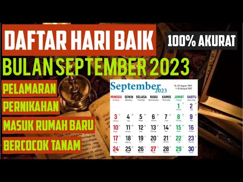 DAFTAR HARI BAIK BULAN SEPTEMBER 2023 - LENGKAP AKURAT