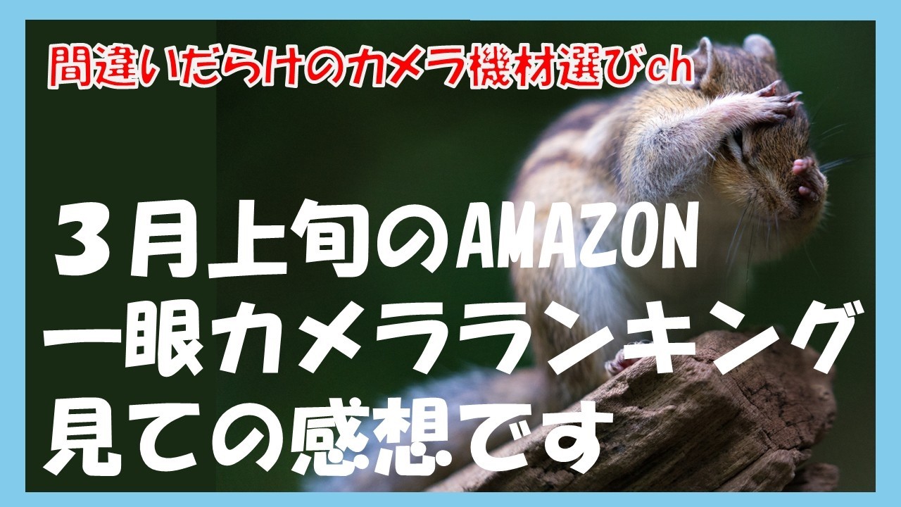 間違いだらけのカメラ機材選びch 「３月上旬のAMAZON一眼カメラランキング見ての感想です」