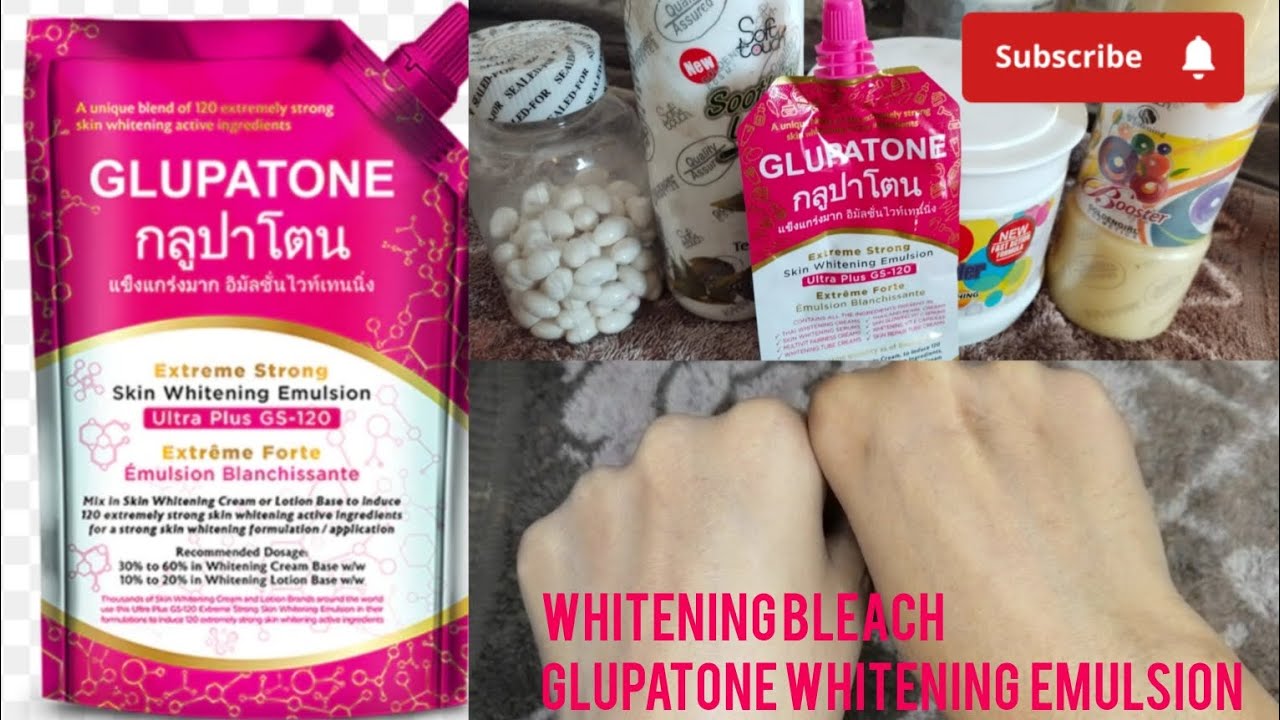 Glupatone whitening emulsion review //parlor secret bleach  / how to use glupatone 