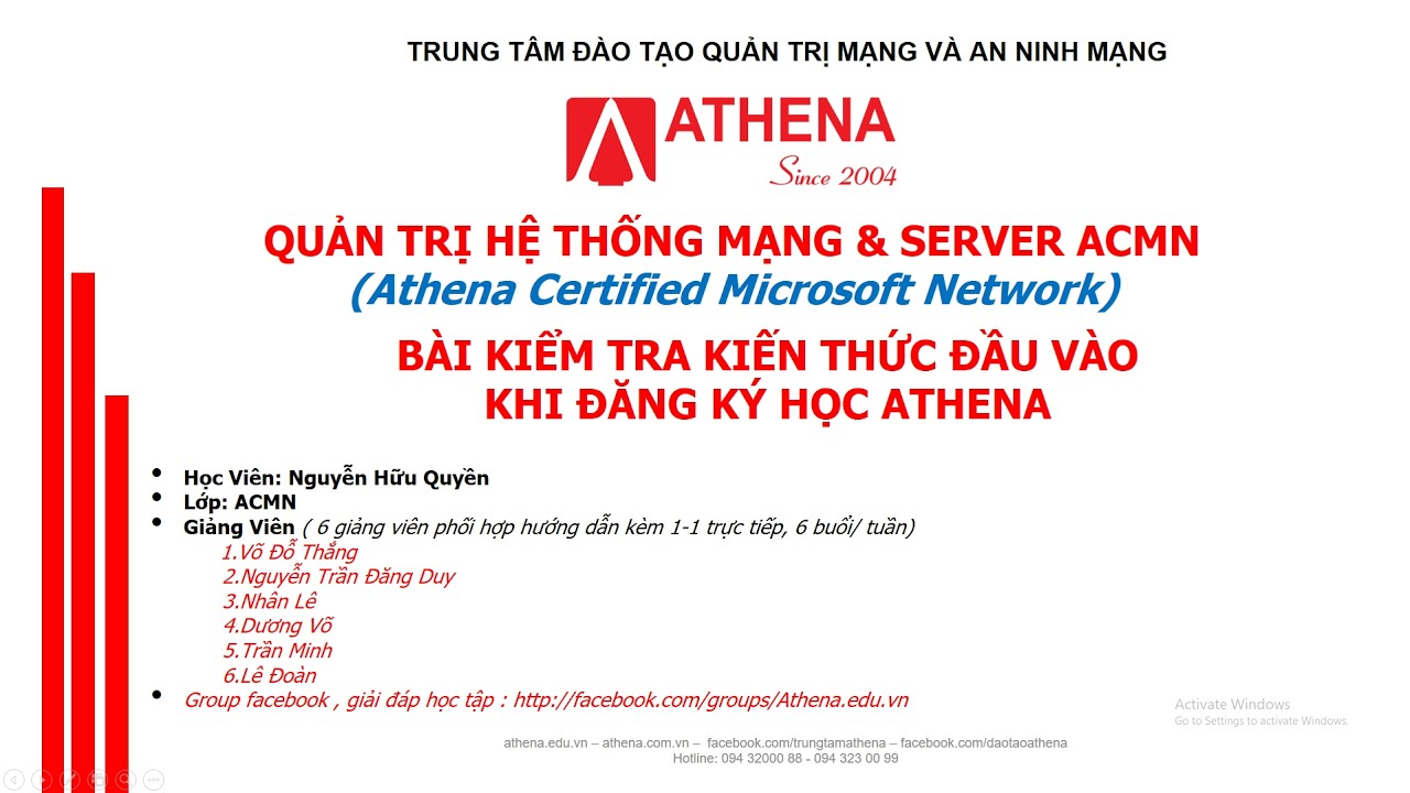 #0 - Kiểm tra kiến thức đầu vào ACMN Cybersecurity-ACMN-ATHENA - YouTube