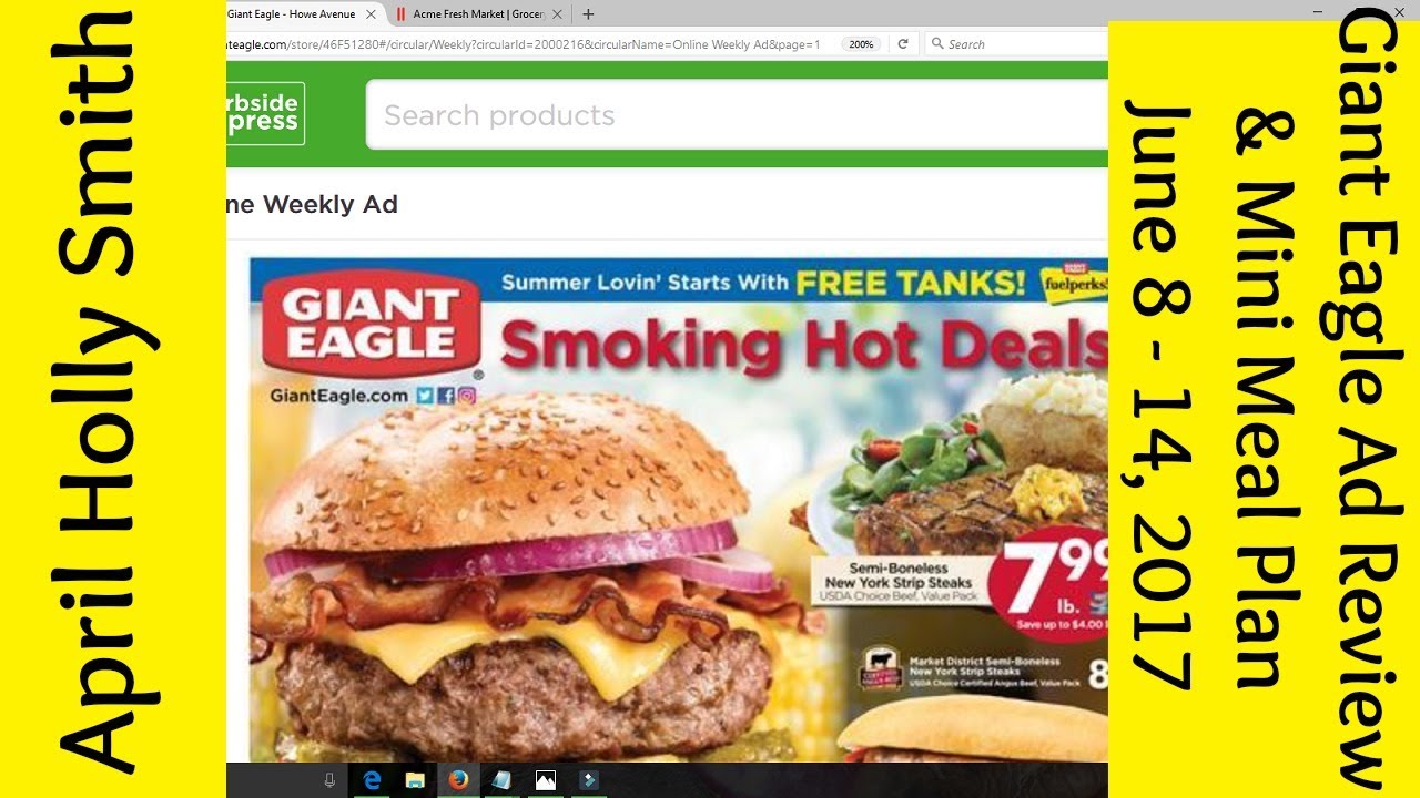 Giant Eagle Ad Review & Mini Meal Plan June 8 14, 2017 APRIL HOLLY SMITH YouTube