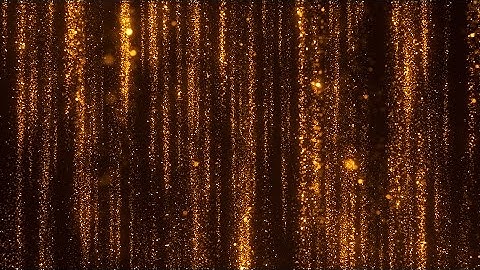 Fly Through Golden Glitter Particles
