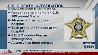 Authorities investigating after 14-year-old dies in Jasper County