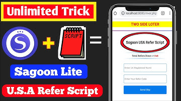 Sagoon Lite Unlimited USA Number Refer Script | Without Gmail | Usa Number Refer Script | Paytm cash