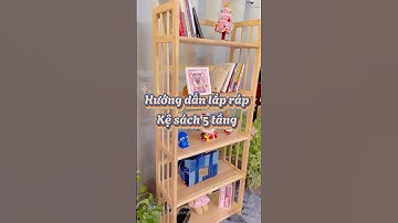 Lắp ráp kệ sách gỗ 5 tầng chưa tới 1 phút.