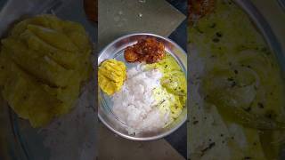 white rice chicken fry pappu curry perugu charu shorts bbqfood streetfood