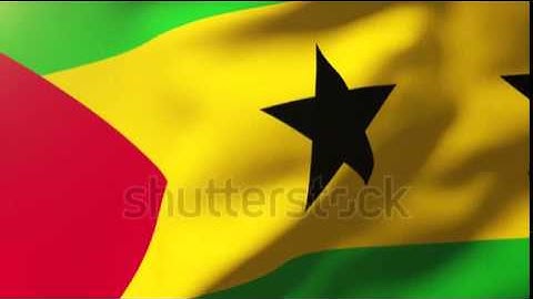 Sao Tome and Principe flag waving in the wind. Looping sun rises style. Animation loop Stock video