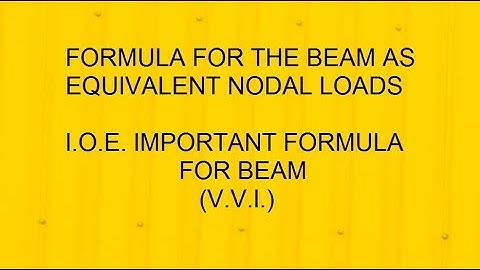 FORMULA OF EQUIVALENT NODAL LOADS FOR BEAMS