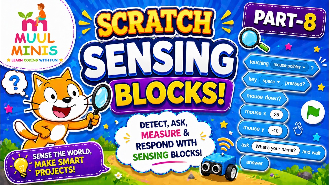 Scratch Programming Part 8 | Sensing Blocks Explained Make Sprites ...