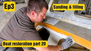 NAB 17 Boat Restoration Part 20 Ep 3 – Sanding & Filling Holes for a Smooth Finish