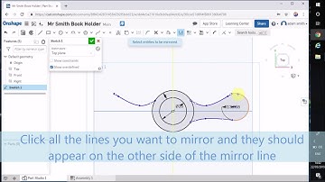 Onshape   Skeching Step 3   Using the mirror tool
