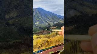 Ngelukis Gunung Rinjani langsung di bawah kaki Gunungnya 😍😍 #melukiscatakrilik #painting