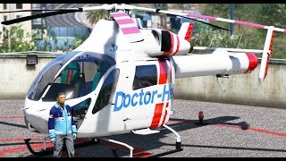 【GTA5】強盗して撃たれた犯人を緊急搬送！MD902ドクターヘリに緊急事態！メーデー！メーデー！ screenshot 1