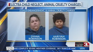 Electra mother and daughter arrested for child endangerment, animal cruelty