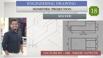 Engineering Drawing | Isometric Projections Problem 18 | Learn with Nikhil