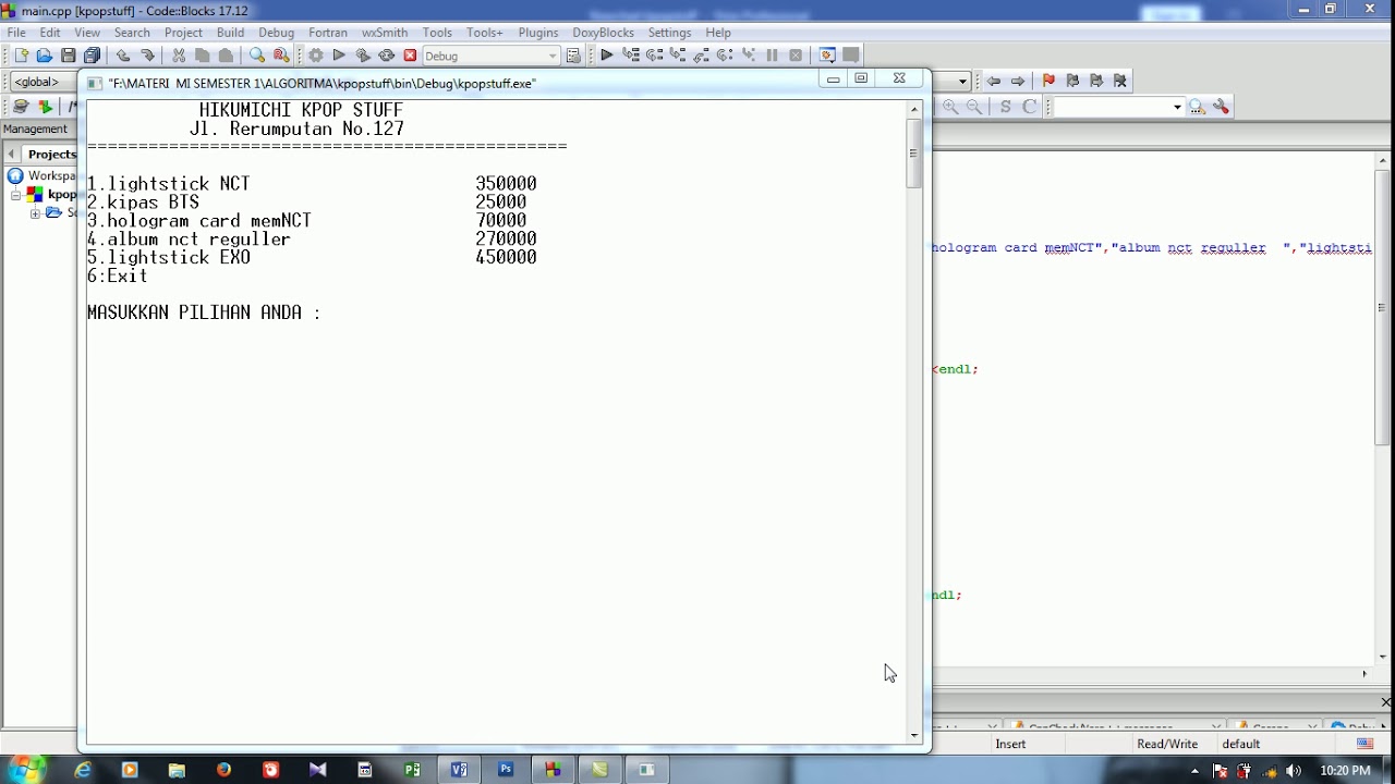 Pemrograman kasir sederhana c++ serta flowchartnya - YouTube