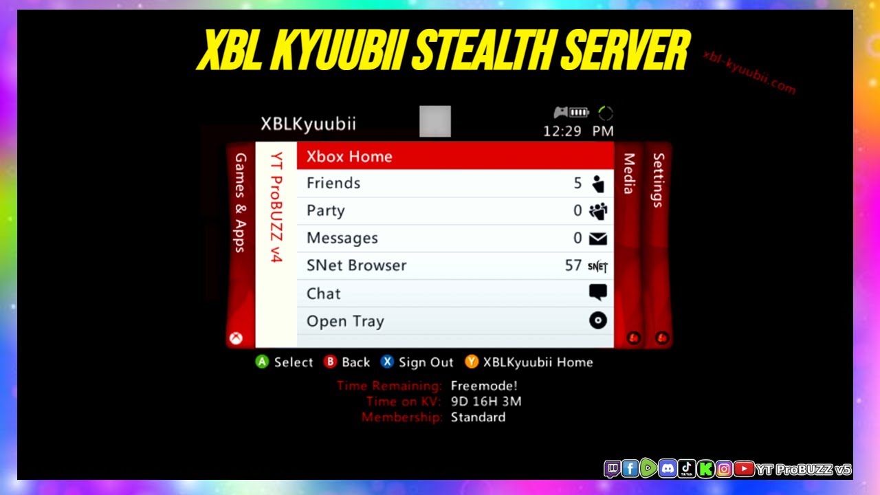 SHOWCASE XBL KYUUBII STEALTH SERVER FREE   PAID FOR XBOX 360 RGH