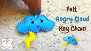 Felt Angry Cloud Keychain 🌩 | Easy Felt Crafts for Beginners | Aureliarts
