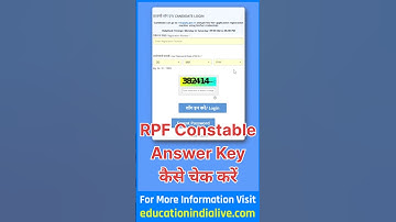 RPF Constable Answer Key 2025 Kaise Check Kare | How To Check RPF Constable Answer Key 2025