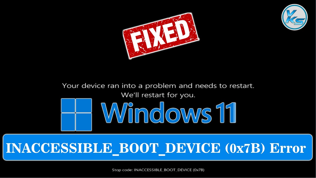 Fix INACCESSIBLE_BOOT_DEVICE Error On Windows 11 - Device Ran Into A ...
