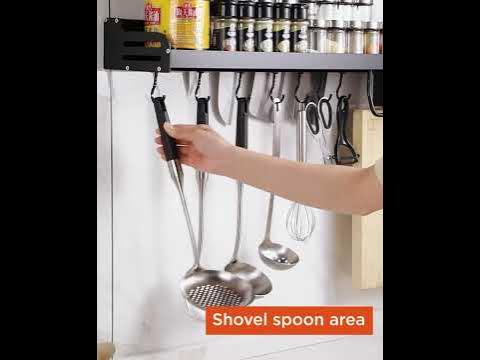 Multipurpose Kitchen Rack Wall-mounted Aluminum Kichen Organizer Spices