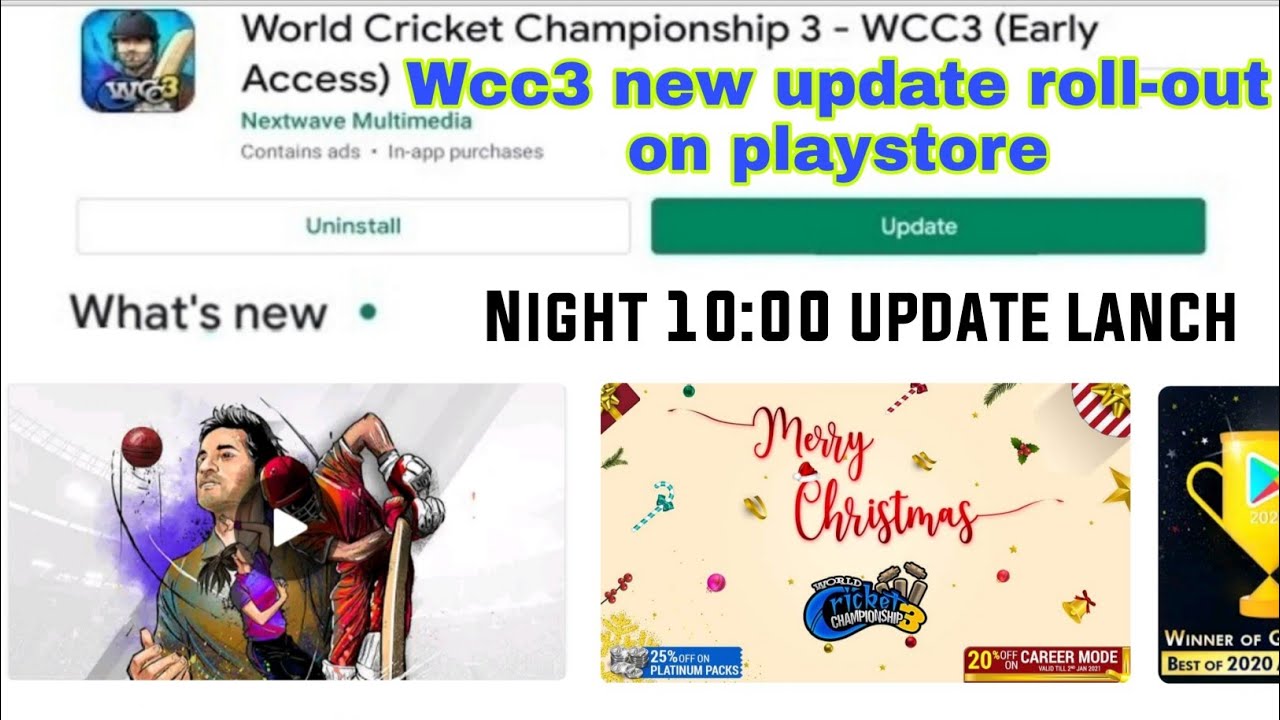 Wcc3 new update roll-out on playstore || wcc3 Christmas update || top 4 upcoming features🔥♥️