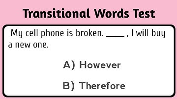 Transitional words quiz || Transitional words test || Ladla Education