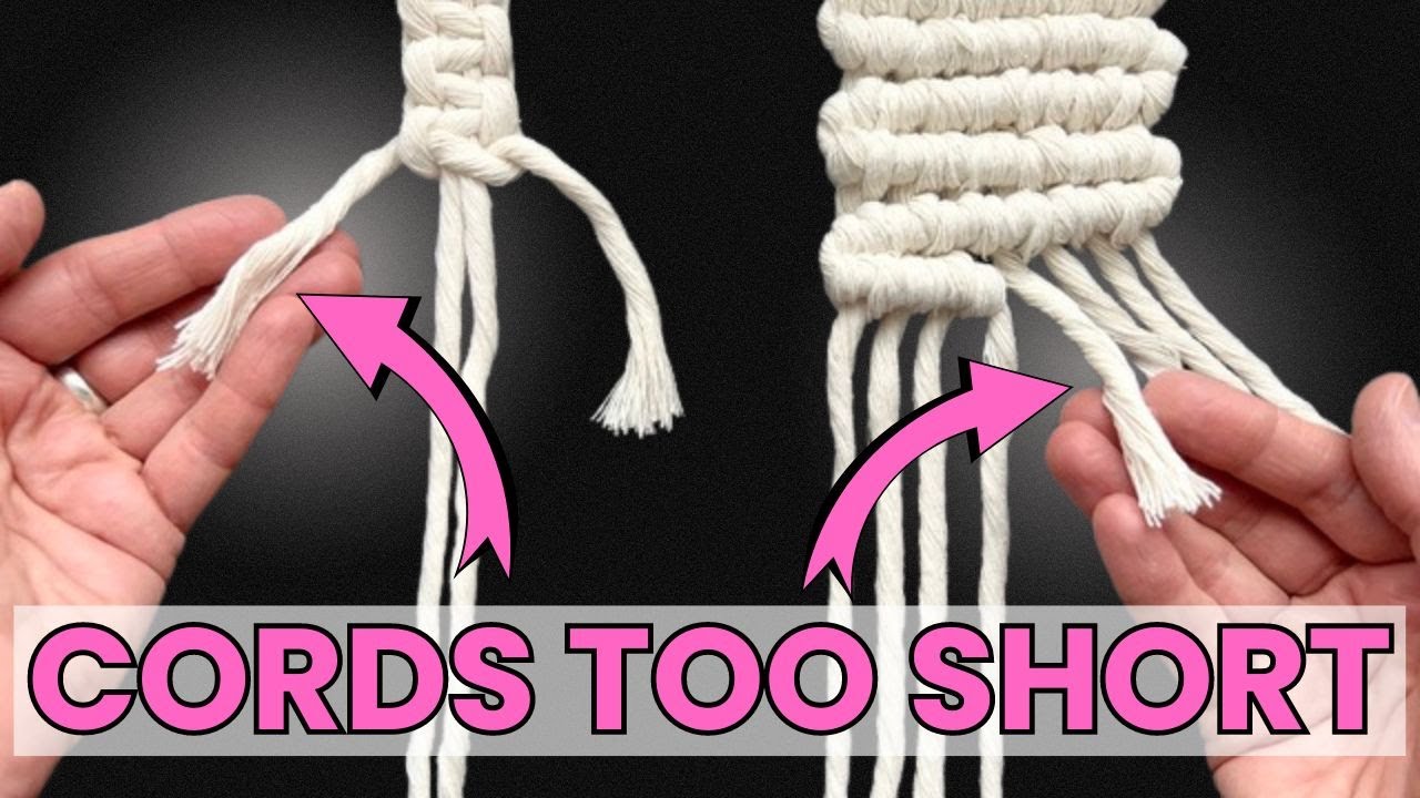 How to ADD MACRAME CORD when cords are TOO SHORT. Square Knot AND ...