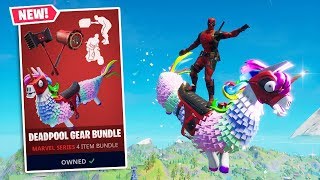 NEW DEADPOOL GEAR BUNDLE Gameplay in Fortnite! (DRAGACORN GLIDER)