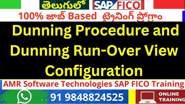 Complete Dunning  - SAP Dunning Procedure and Dunning Run Over view Configuration in Telugu