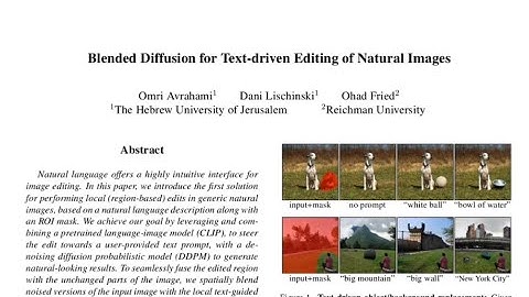 [review]Blended Diffusion for Text-driven Editing of Natural Images -1