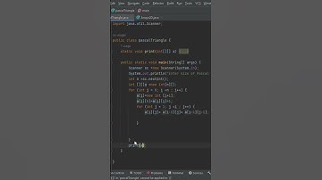 Pascal Triangle program #shorts #java #javaprogramming #code #coding #triangle #pattern #learnjava