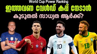 ഇത്തവണ വേൾഡ് കപ്പ് നേടാൻ കൂടുതൽ സാധ്യത ആർക്ക്? | FIFA World Cup 2022 Power Ranking