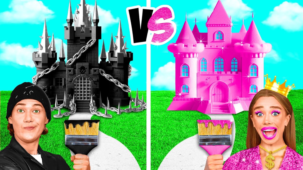 Домики Одного Цвета Челлендж | Черный vs Розовый от BaRaDa Challenge