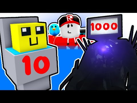 Видео: Постройки из 10 100 1000 Блоков Skibidi Toilet в Build a Boat Roblox