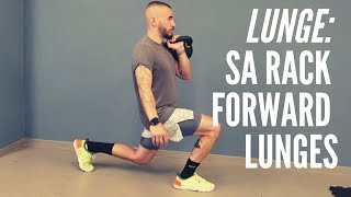 Single Arm Kettlebell Front Rack contralateral Forward Lunges
