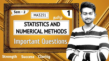 Statistics and Numerical Methods Important Questions in Tamil MA3251 Semester 2 July 2024
