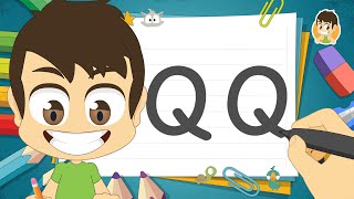 حرف (Q) | تعليم كتابة حرف (Q) باللغة الإنجليزية للاطفال - تعلم الحروف الإنجليزية مع زكريا