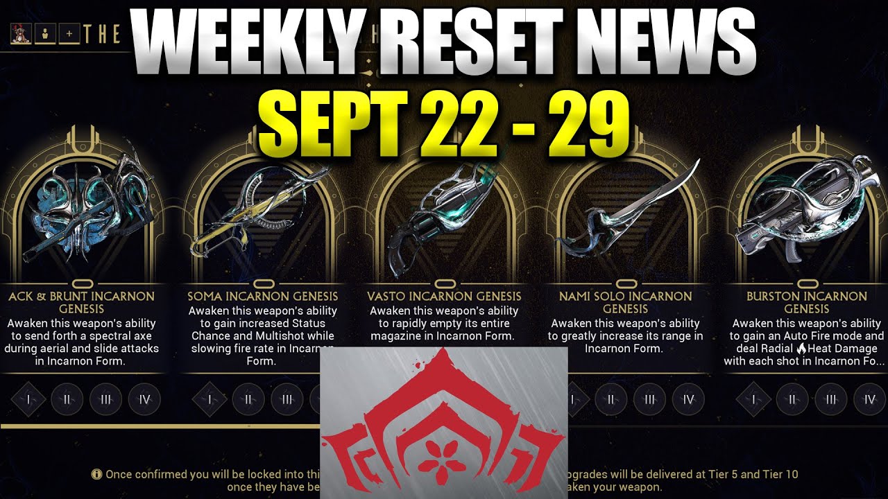 What Week Rotation Is Incanon Warframe Warframe Weekly Incarnons! Devstream This Friday! Warframe Weekly Reset ...
