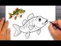 How to draw Perch Fish - Easy Drawing for Kids & Beginners