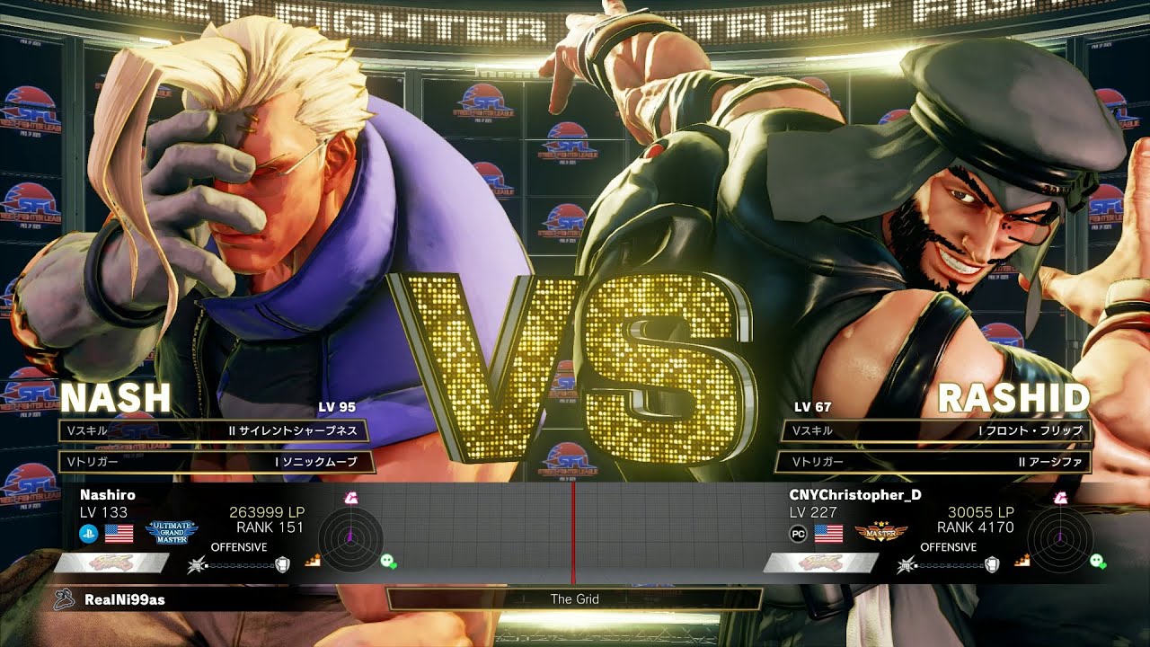 SFV CE Nash(Ultimate Grand Master) vs Rashid(Master)