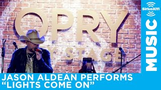 Jason Aldean performs Lights Come On at Opry City Stage in Times Square, New York City