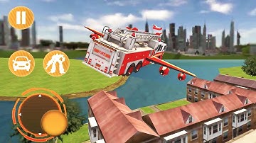 Flying fire truck robot  #1 | Android Gameplay | Uncle Funke Games